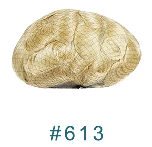 613 # Full Poly Mens Toupee All Skin Hairpieces Blonde Thin Skin Human Hair Systems Hair Replacements All PU Wigs for Men 8x10 Inches - Парик Цвет: 613 #