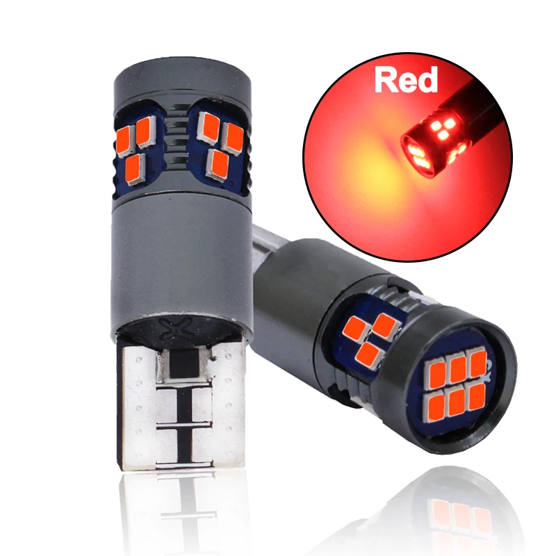 Red 1 шт Высокое Мощность светодиодный лампы T10 W5W 194 5W5 светодиодный светильник супер яркий SMD 18 светодиодный автомобиля, на танкетке, с боковой Марк лампа для интерьера светильник 12V 6500K - Испускаемый цвет: Red