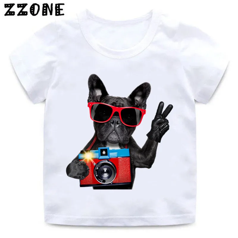 

Kids French Bulldog Print Funny T shirt Boys/Girls Summer Tops Short Sleeve Clothes Baby Hipster Dog Pattern T-shirt,ooo2198