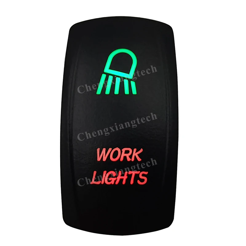 

12V Green & Red Led Rocker Switch WORK LIGHTS 5Pin SPST ON OFF for Boat Car Carling ARB NARVA RAV4 WD Hella Contura 4x4