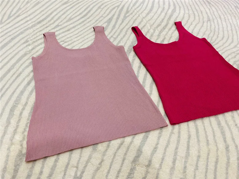 

Knitted Striped Sleeveless Vest Sling Tops for Women