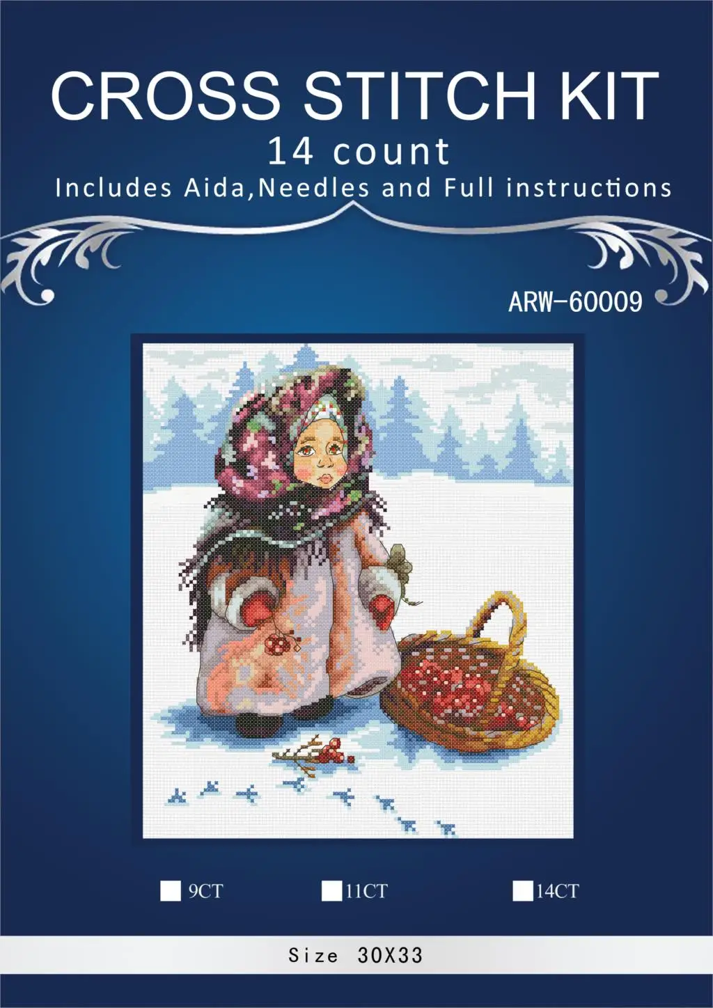 Золотая коллекция милый Набор для вышивки крестиком русские зимние красные