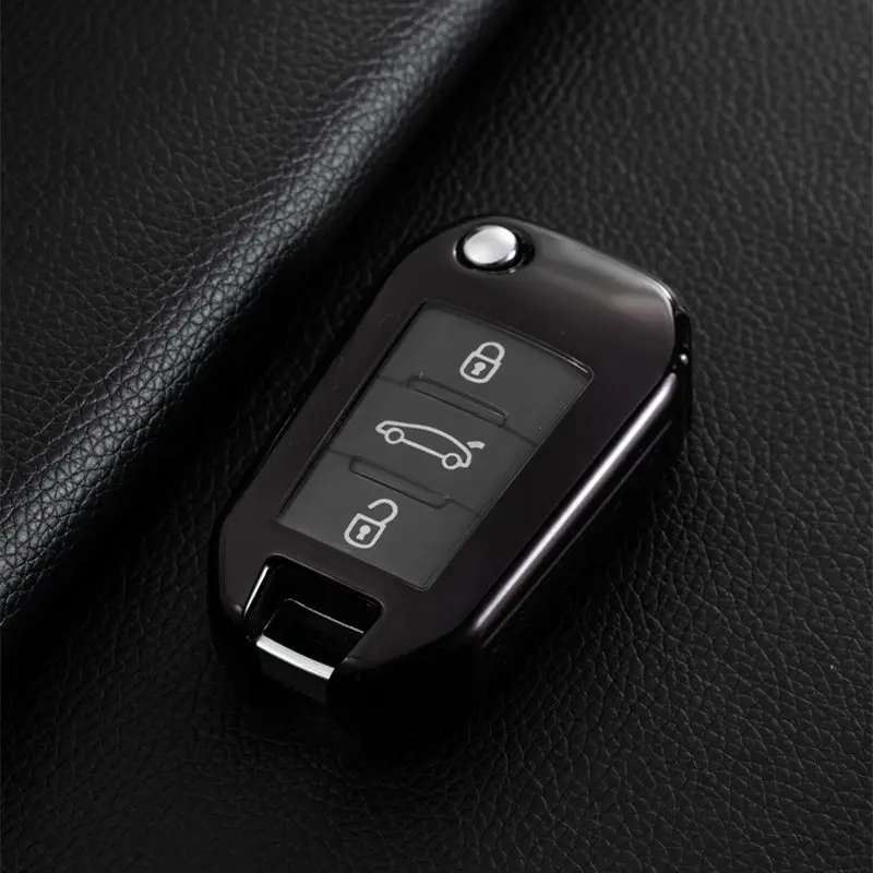 

TPU Car Key Fob Full Cover Case Bag Shell Skin Key Chain Holder for Citroen C4 CACTUS C5 C3 C4L Peugeot 508 301 2008 3008 408