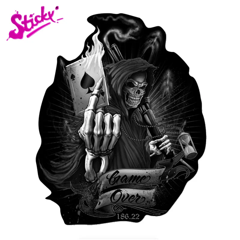 

STICKY Poker Retro Joker Skeleton Anime Car Sticker Decal Decor Motorcycle Off-road Laptop Trunk Guitar