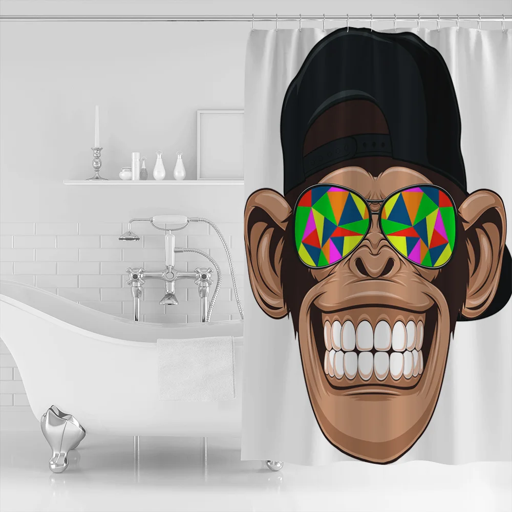 Красочные Солнечные очки обезьяна зубы Душ занавес водонепроницаемый и Mildewproof