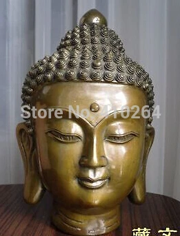 9 дюймовая Красивая статуя buddha T IBET из Непала голова Будды бронзы |
