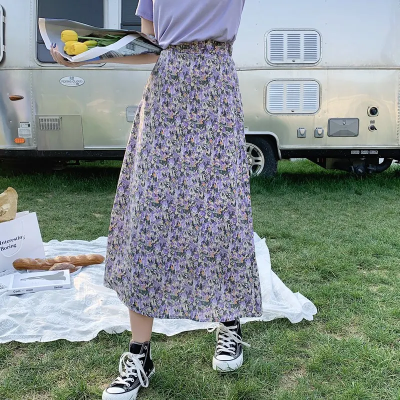 

Spot real shooting ~ summer 2021 new French romantic oil painting style skirt, women's thin A-line skirt vacation