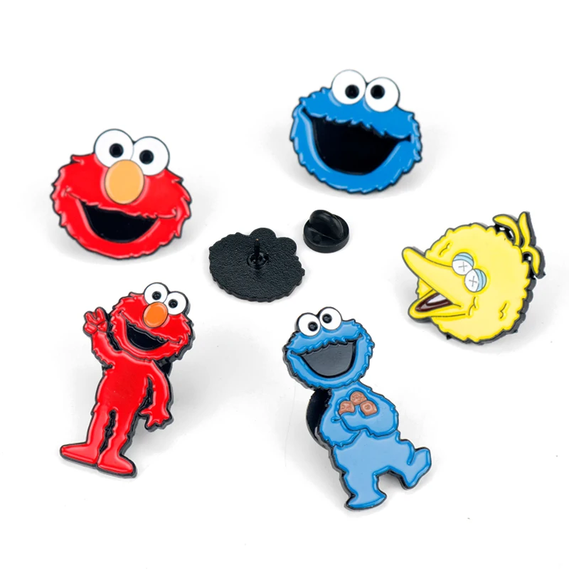 Эмалированная брошь ELMO с изображением монстра из Сезам улица и печенья заколка