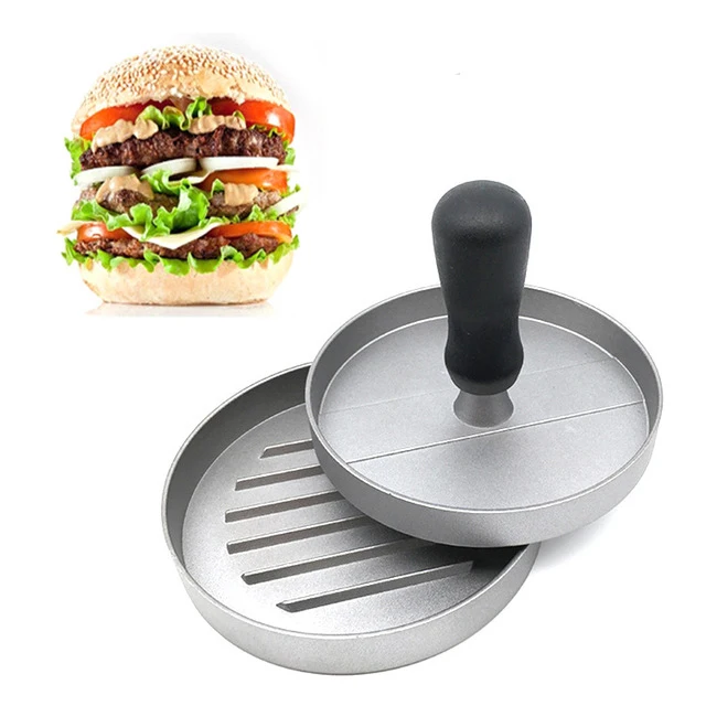 

Non-stick Coated Hamburger Patty Plastic Handle + High Quality Aluminum Alloy Hamburger Meat Press Patty Makers Kitchen Tools
