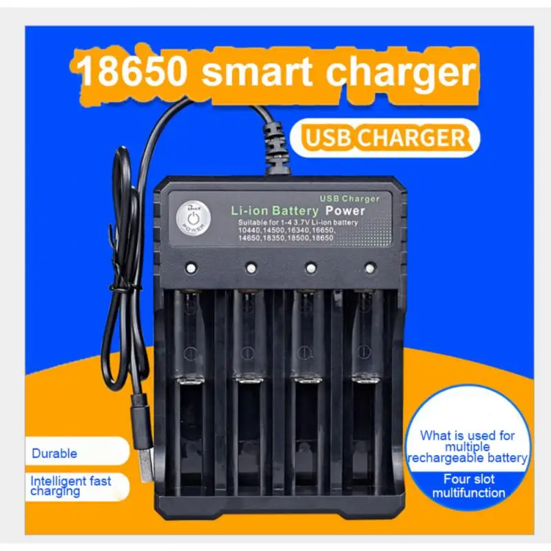 

18650 Battery Charger, Universal Smart Charger 3.7V Li-ion Battery Charger For 18350 16340 14500 10440 14500 16340 16650 14650