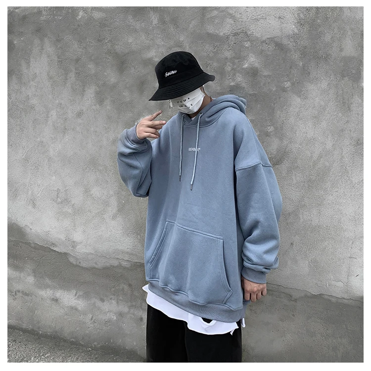 

Mens Harajuku Hoodies Fleece Thick Sweatshirts Male Autumn Korean Oversized Hoodies Streetwear Print Flower Spring Casual Hooded