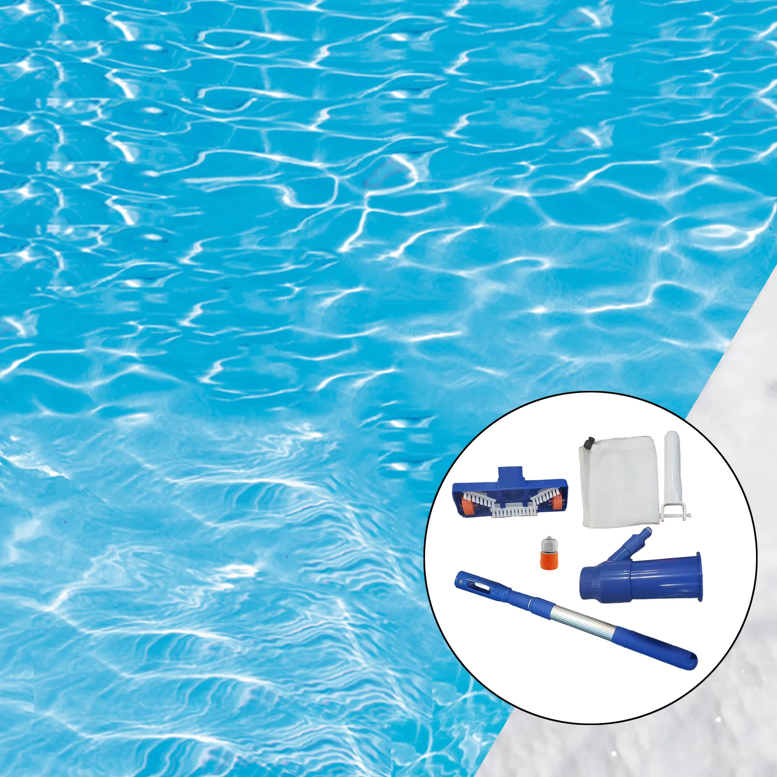 

Swimming Pool Cleaning Set Fine Mesh Net Water Vacuum Spray Handle Skimmer Net Fountain Pond Accessories Cleaner Tool