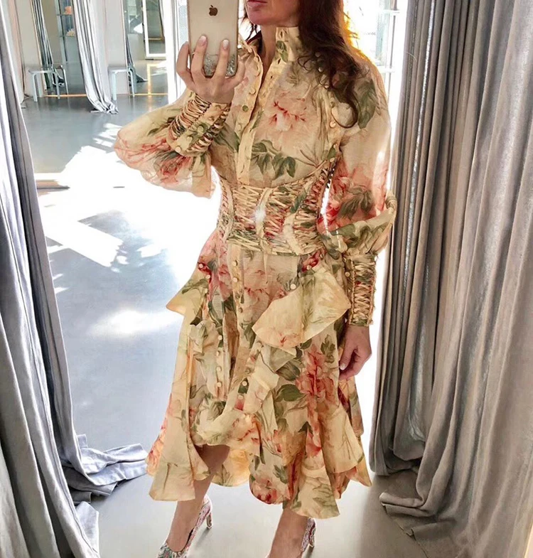 Очаровательные вечерние платья из органзы с цветочным принтом женские