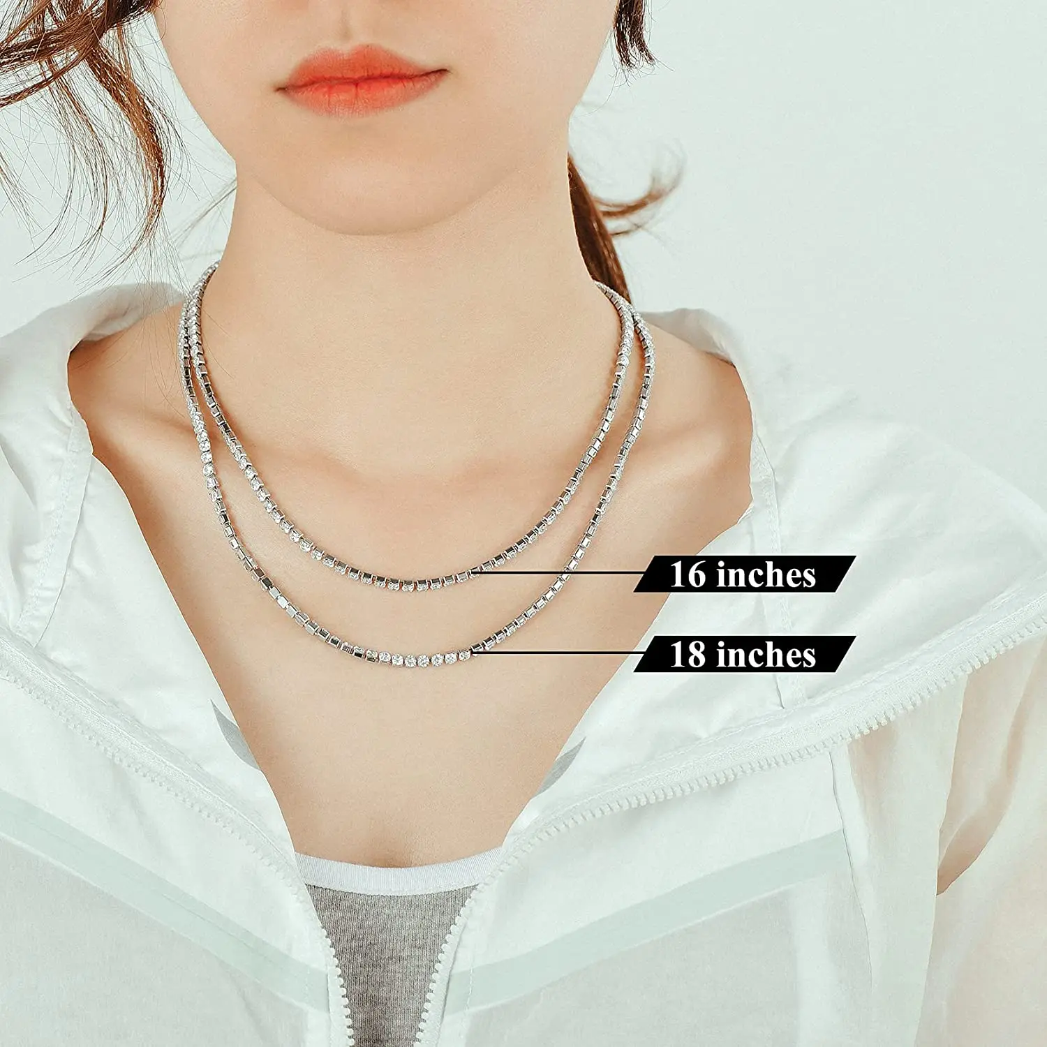 Ожерелье из теннисной цепи с фианитом 3 мм