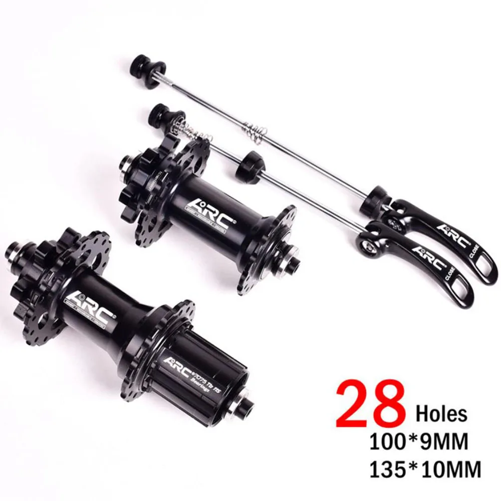 28H black a pair ARC MTB концентратор для горного велосипеда 28 32 36 отверстие спереди 2 подшипника сзади 4 подшипника 120 клик 8S 9S 10S 11S 11 скоростная ступица Аксессуары для велосипеда - Цвет: 28H black a pair