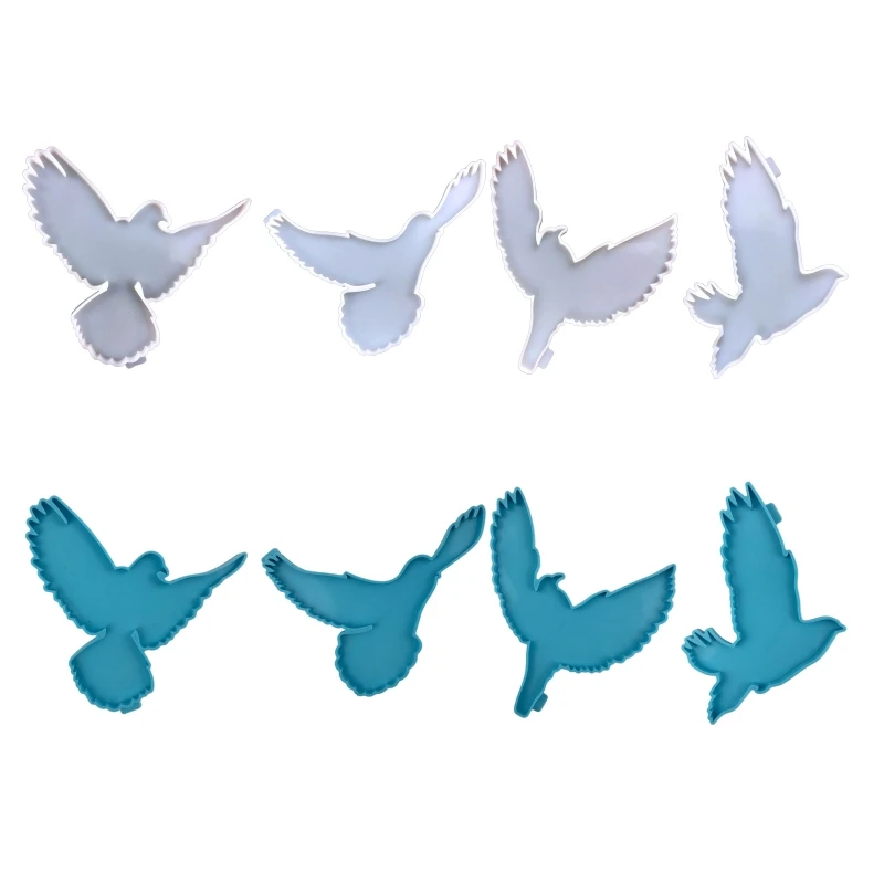 

1Pc/4Pcs Flying Bird Wall Hanging Epoxy Mold Diy Keychain Pendant Wall Decoration Birds Key Pendant Silicone Mold