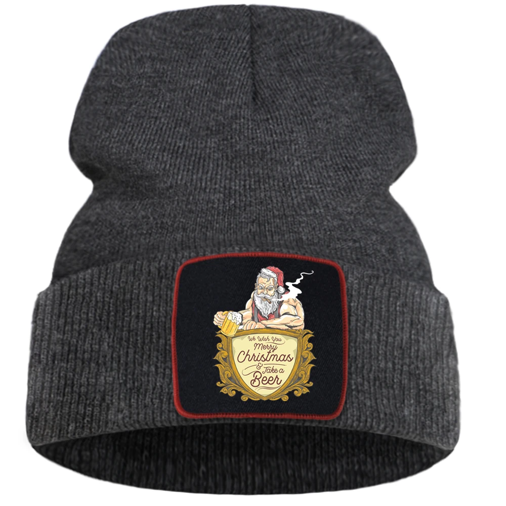Прочная бородатая Рождественская зимняя шапка Санта Клауса уличная мода теплая