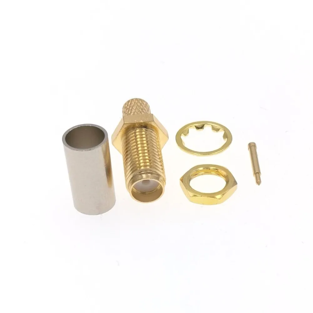 100 шт. RP SMA Женский Гайка перемычка для RG58 LMR195 RG400 RG142 RF разъем|female connector|female crimpfemale