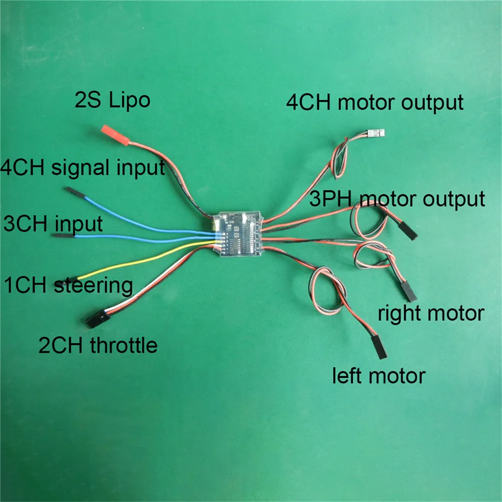 For 35/1 Tank Model 2S 1.8A 6V-10V Bidirectional Electronic Speed Controller BEC 5V 1.5A 4CH Two Way Brushed ESC