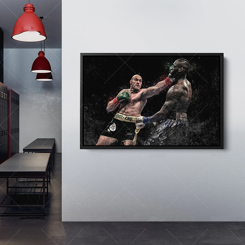 Современный холст настенное искусство Tyson Fury Deontay Wilder постеры модульная живопись