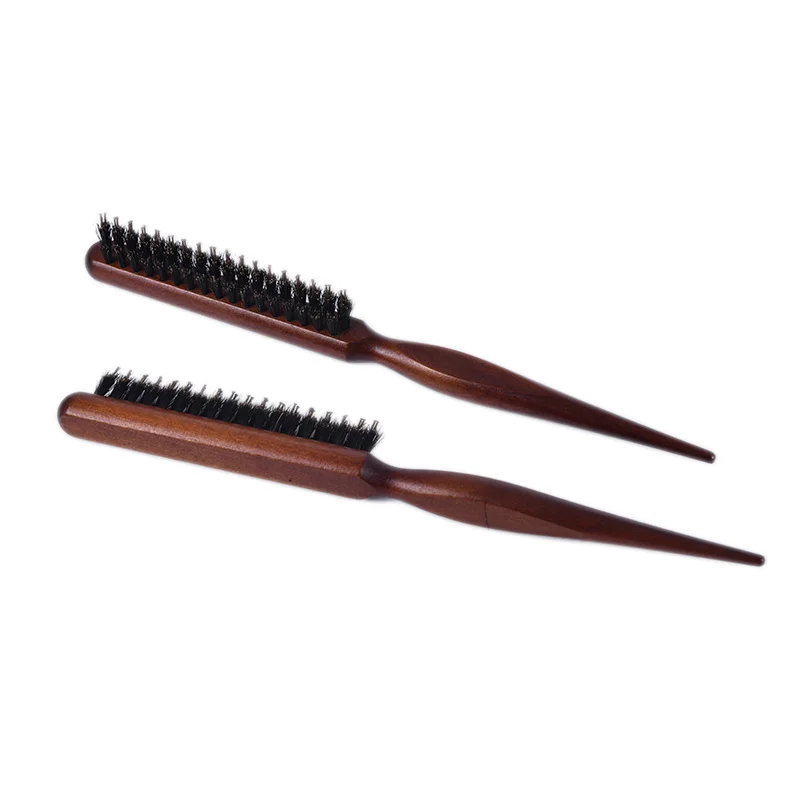Щетка для волос с деревянной ручкой натуральный Кабан пушистая щетина расческа