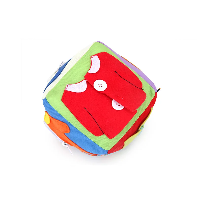 

Basic Skills Board Developmental Block Toy Practice Motor Skills - Zip, Snap, Button, Buckle, Tie Shoe Laces for Infant Kids