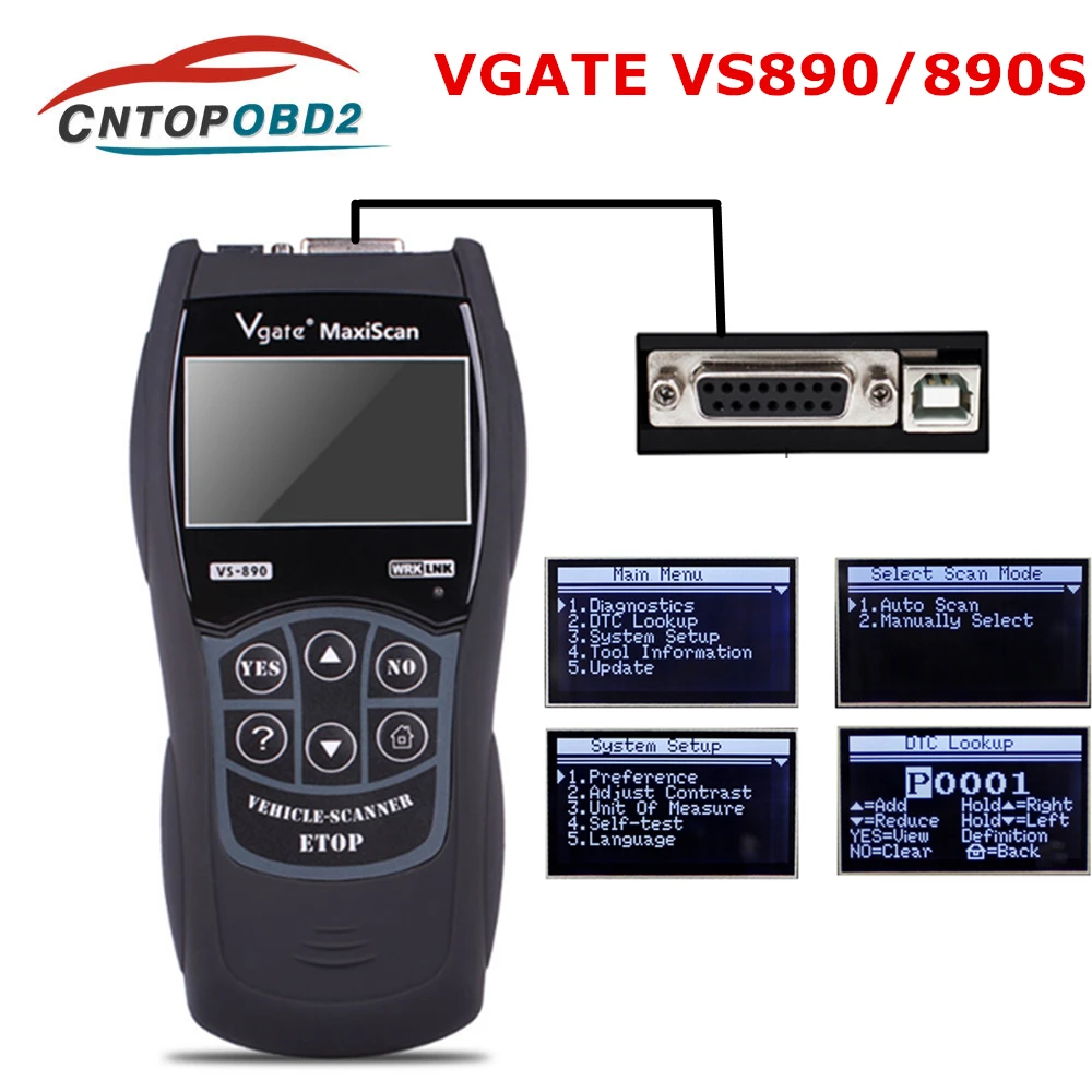 Универсальный инструмент Vgate VS890 OBD2 Авто диагностический сканер OBDII диагностический инструмент CAN-BUS автомобильный код считыватель-анализатор VS-890 многоязычные VS890s