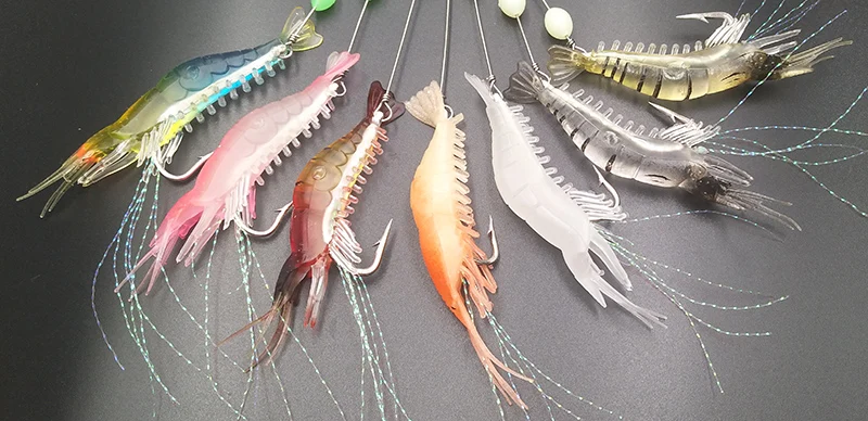 Lunker Сабики приманка 5 г 8 см flasher rig крючком Мягкая приманка светящаяся креветка светящаяся УФ темная скумбрия Рыбалка snapper mullet gummy
