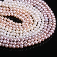 natural freshwater cultured pearls beads round 100 natural pearls for jewelry making necklace bracelet 13 inches size 6 7mm
