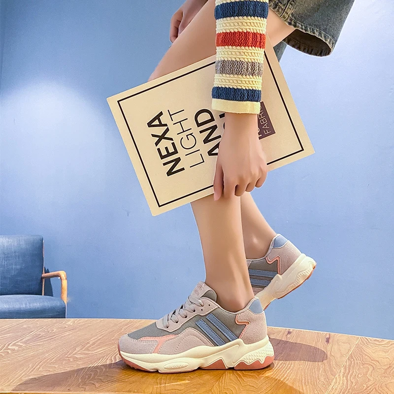 

Women Classic Sneakers Suede leather Ladies Casual Platform Women's Walk Comfort Fashion Lace Up Woman Female Vulcanized Shoes