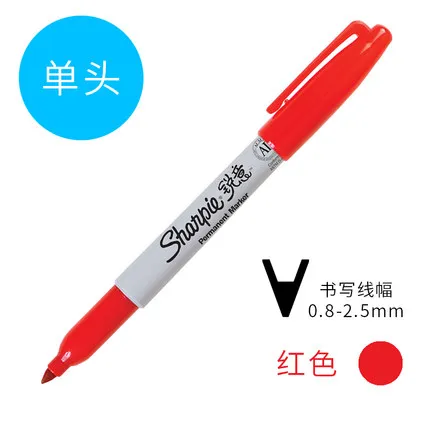Red 1 шт. маркер Sharpie ручка масляная не выцветает водонепроницаемый Быстросохнущий художественный цветной маркер большой емкости - Цвет: Red