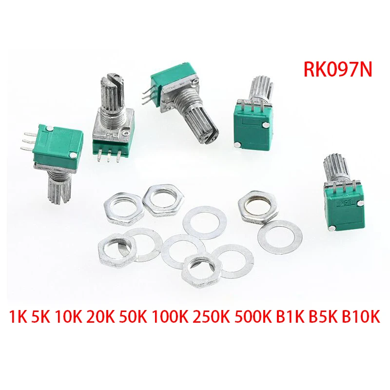 5 шт. уплотнительный потенциометр для усилителя RK097N 1K 5K 10K 20K 50K 100K 250K 500K B1K B5K B10K с
