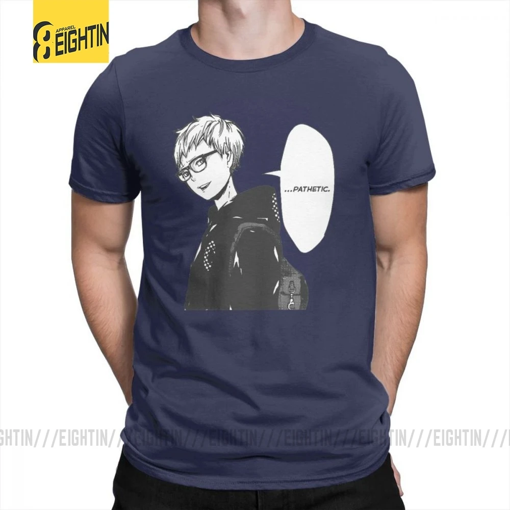 Футболки Haikyuu, футболки Tsukishima Kei, Классические летние футболки с коротким рукавом и круглым вырезом, хлопок, комиксы, футболки для мужчин, большие размеры - Цвет: Тёмно-синий