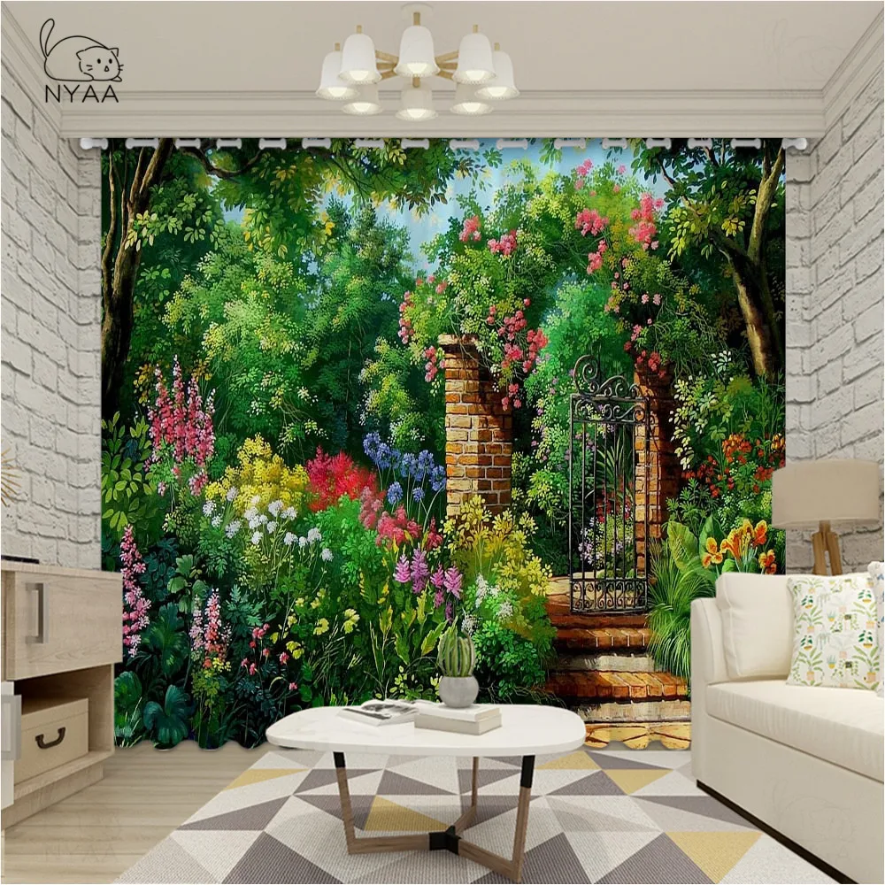 Новинка занавеска с красивым пейзажем природы затемняющие шторы Водопад s для