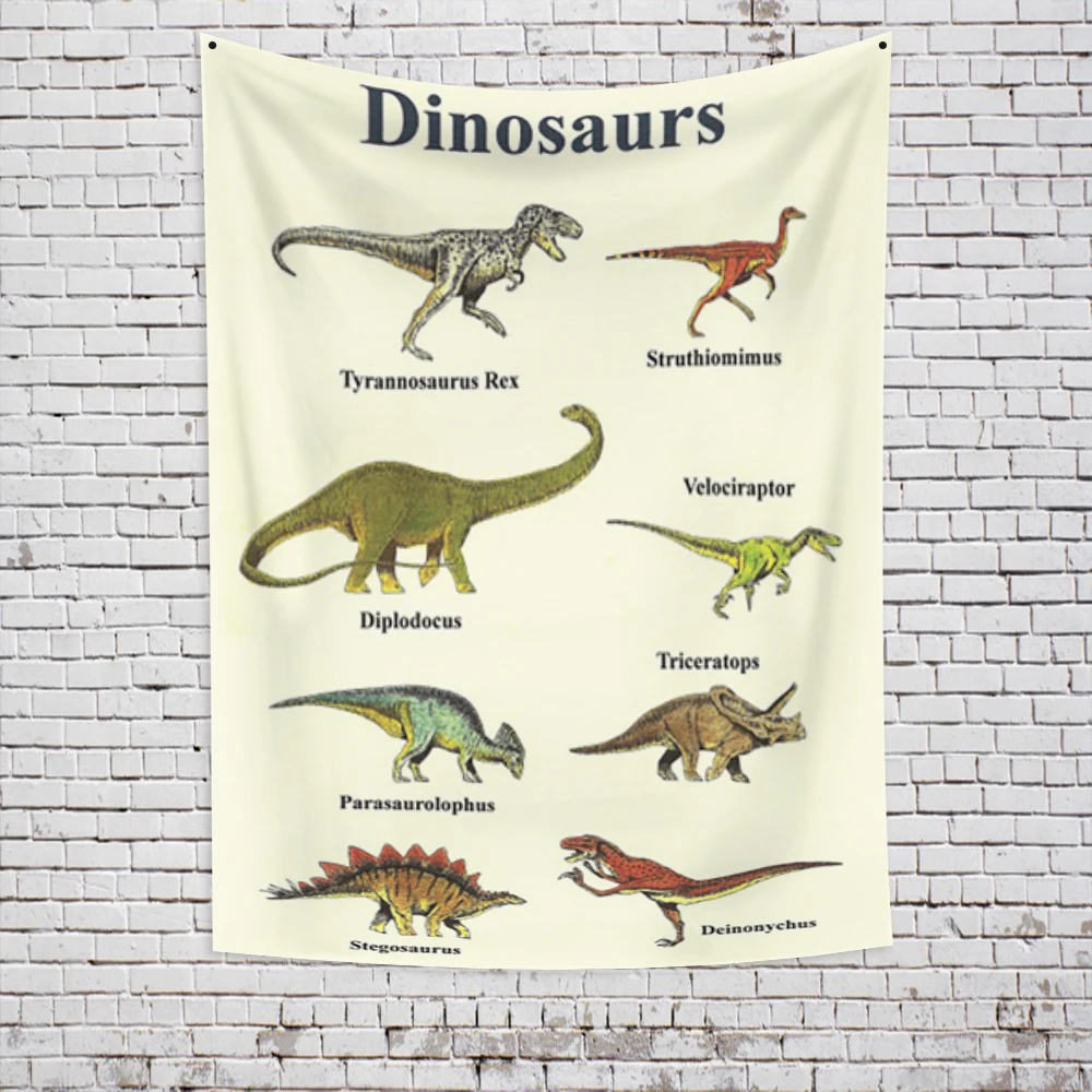 

Jurassic Dinosaur Tapestries Colorful Lifelike Diplodocus Printed Wall Hanging Cloth Brave Boy Bedroom Decor Bohe Hippie Mat