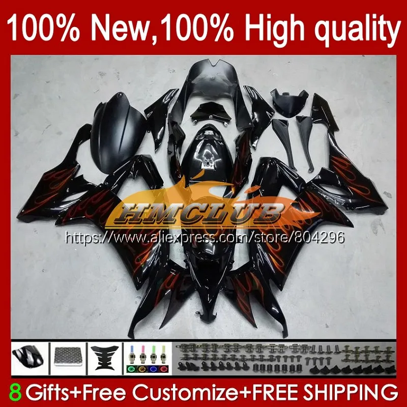 

Корпус для KAWASAKI NINJA ZX1000C ZX-10R ZX 10R 1000CC 2008 2009 2010 86No.3 ZX1000 ZX 10 Orange flames R ZX10R 08 09 10 обтекатели
