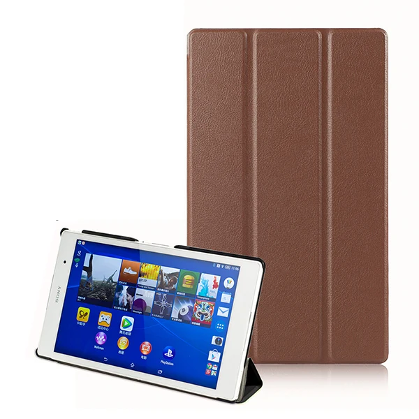 SYZ3 KST BN Кожаный чехол-подставка для sony Xperia Z3 Tablet Compact 8 дюймов с магнитом+ защита экрана+ стилус - Цвет: SYZ3 KST BN