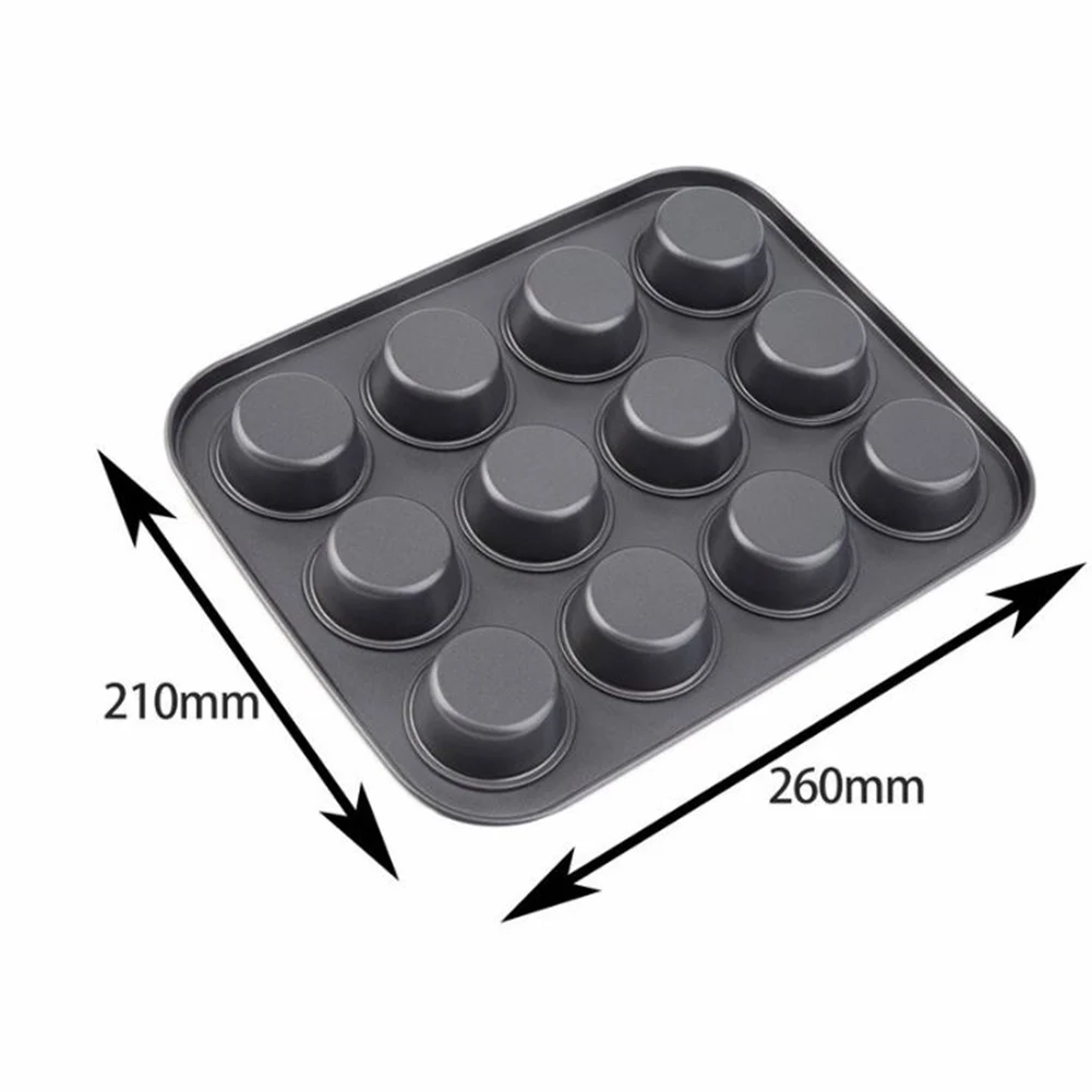 Форма для выпечки кекса инструмент Круглый черный легко моется 12 чашек форма