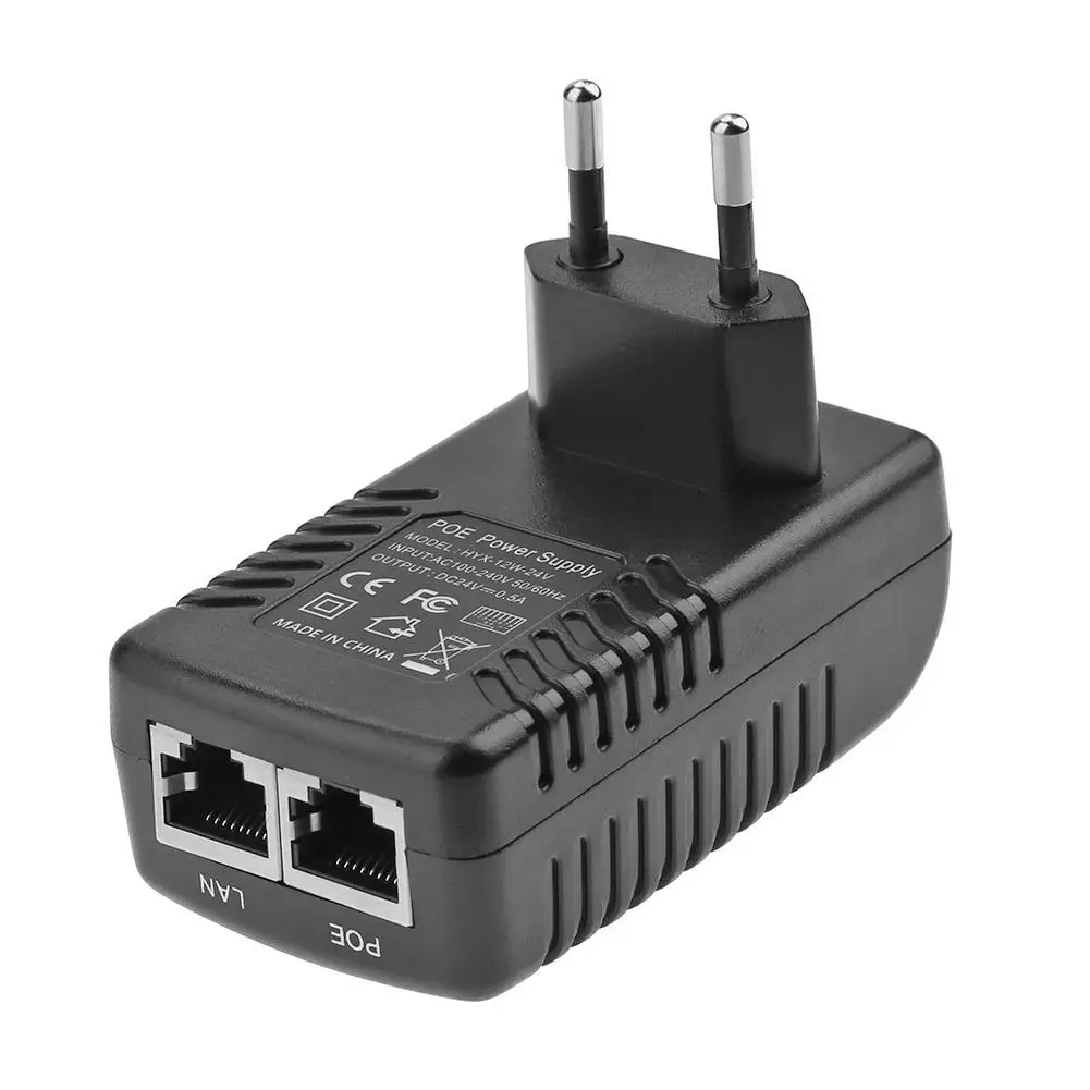 24V 0.5A 12W Настенный разъем POE инжектор Ethernet адаптер IP телефон камера переключатель |