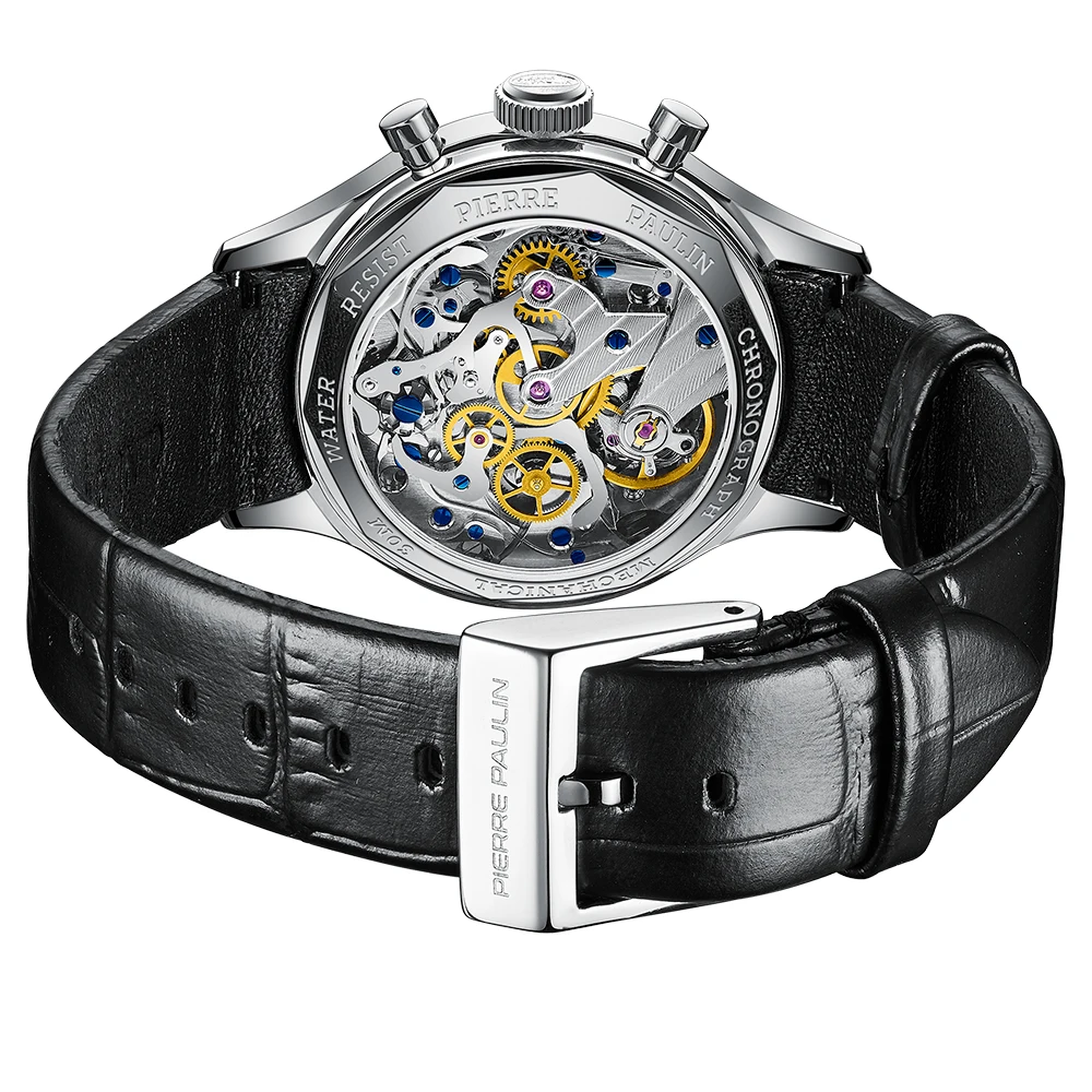 

Pilot 1963 Chronograph Mechanical Wristwatches Men ST2908 Hand Wind Movement Air Force Watch Men Moon Phase Acrylic Watches 2020