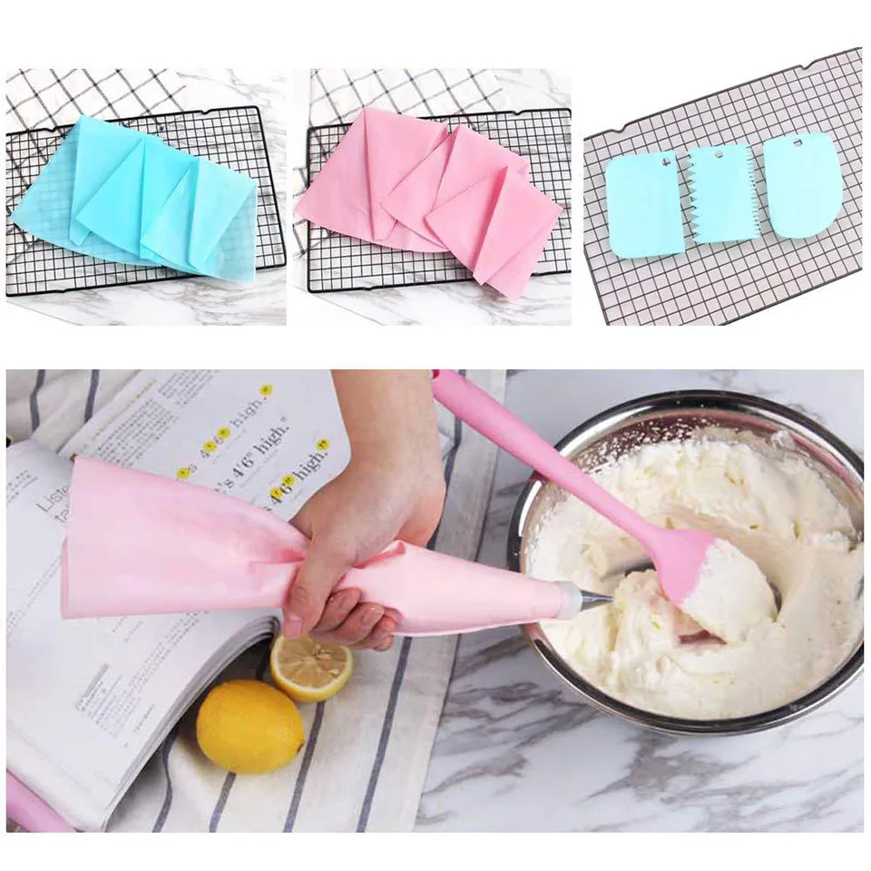 

Homemade Cake Flower Decorating Mouth and Decorating Bag Set with Plastic Storage Box Portable and Lightweight Cake Tools