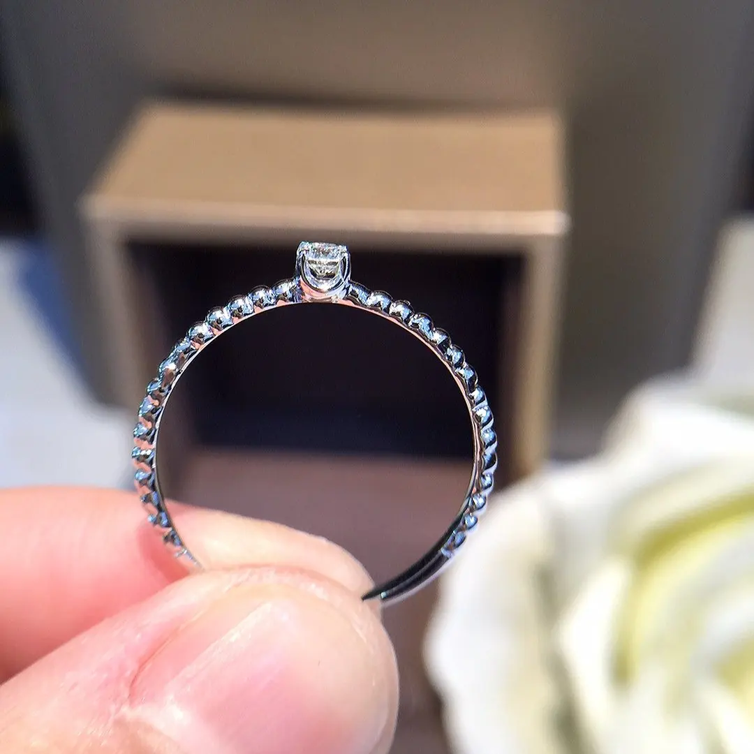 Кольцо с натуральным бриллиантом 18K золото чистое красивый драгоценный камень