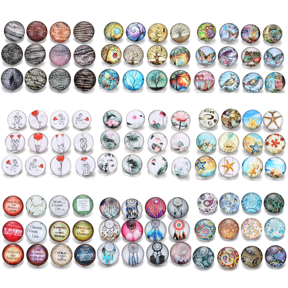 10 шт./лот Новые 18 мм оснастки ювелирные изделия винтажный калейдоскоп Цветок