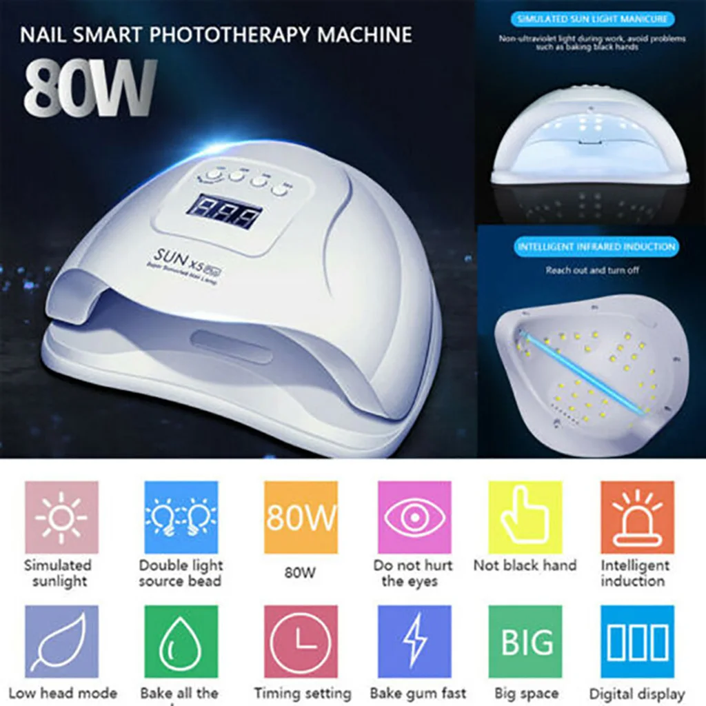 Лампа для сушки гель-лака 80 Вт | Красота и здоровье