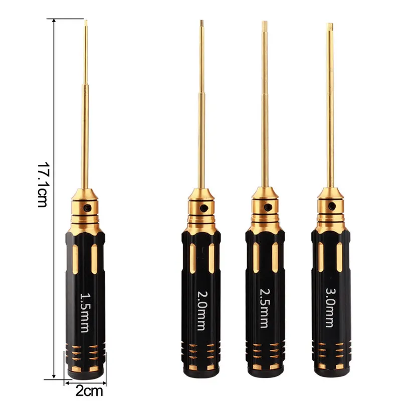 1.5mm 2.0mm 2.5mm 3.0mm Phillips Screwdriver Cross Screw Driver Non-slip Titanium Plating Process Repairing Tool for RC Aircraft |
