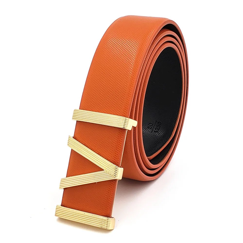 2019 пояса из натуральной кожи для мужчин и женщин модные гладкие пряжки с буквами V