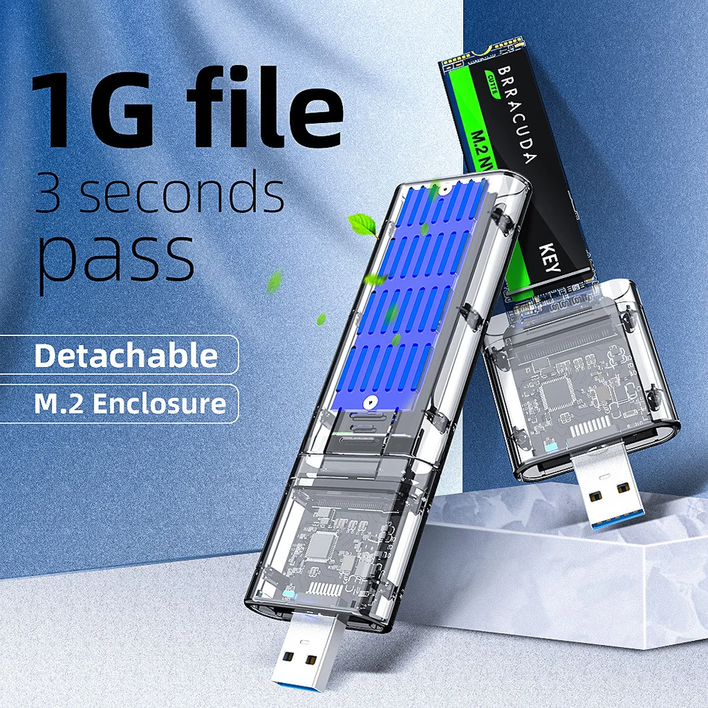 Прозрачный чехол для жесткого диска SSD высокоскоростной usb 3.1 Gen2 10 Гбит/с