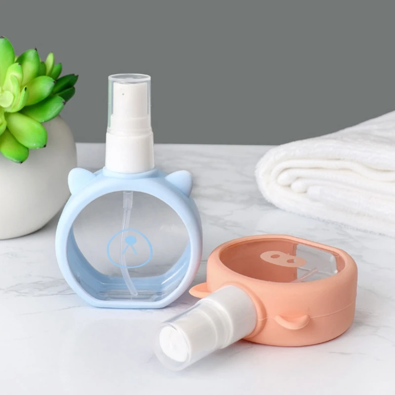 

10Pcs/Set 55ml Empty Spray Bottles with Silicone Cover Cartoon Animal Fine Mist Plastic Small Refillable Perfume Makeup Liquid C