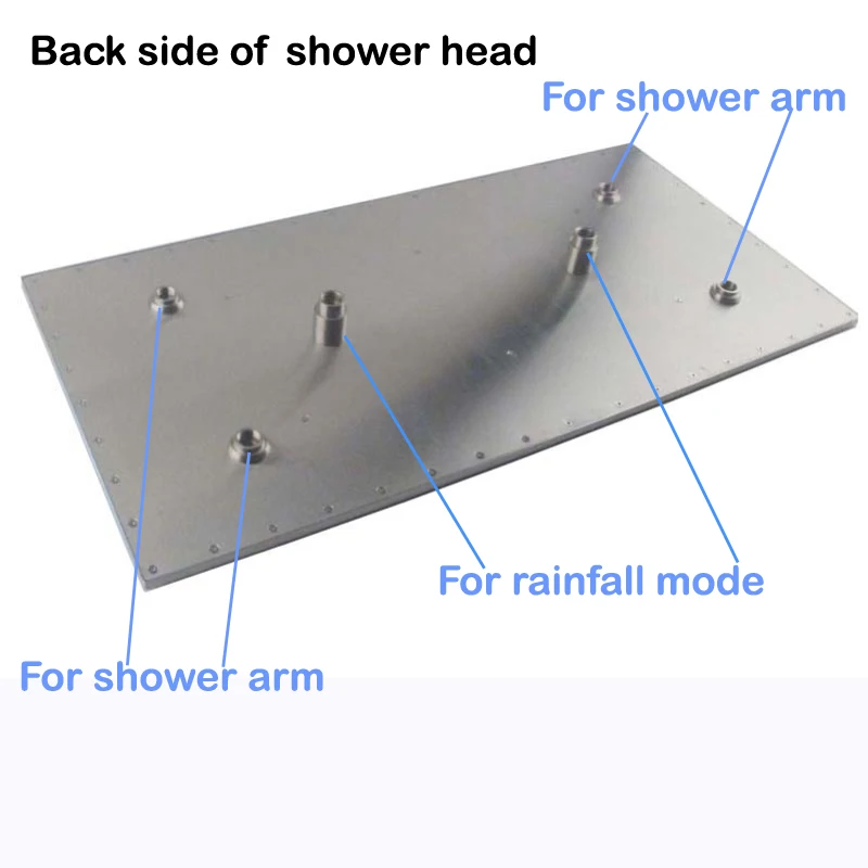Роскошный потолочный светодиодный душ для ванной комнаты 500*1000 мм 304 матовая