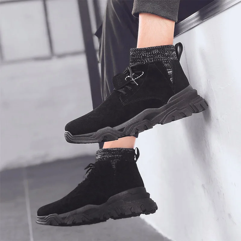 Новинка Осень-зима 2019 высокие ботинки для пустыни мужские замшевые Martin